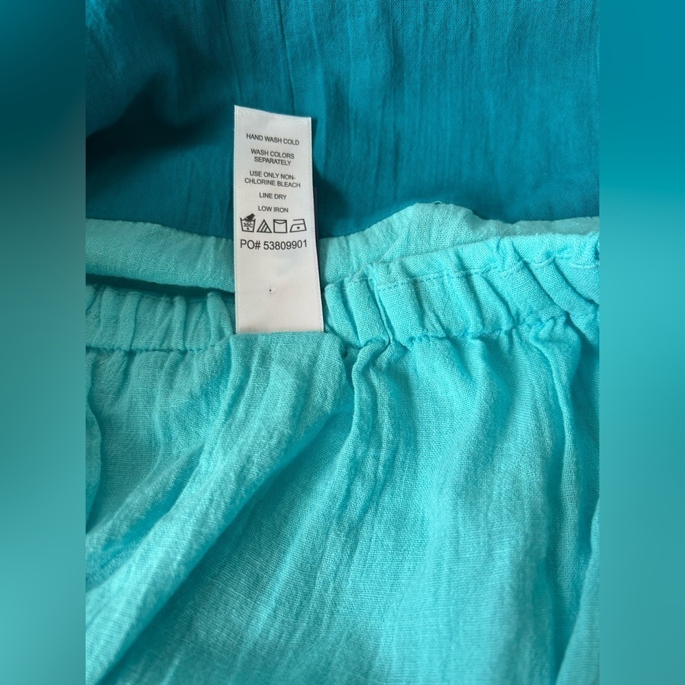 NWOT SWIMSUITS FOR ALL OFF THE SHOULDER TURQUOISE MAXI DRESS 18/20. BEAUTIFUL! - Picture 8 of 9
